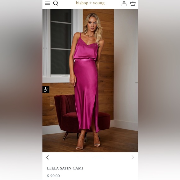 Bishop + Young Lela Satin Cami size small - Picture 3 of 5